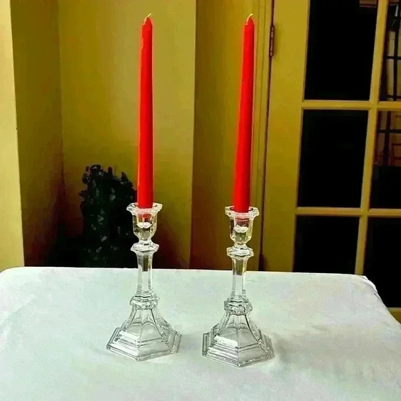 2 Matching Toscany Candleholders/Candle Sticks 24% Lead Crystal - Picture 1 of 8